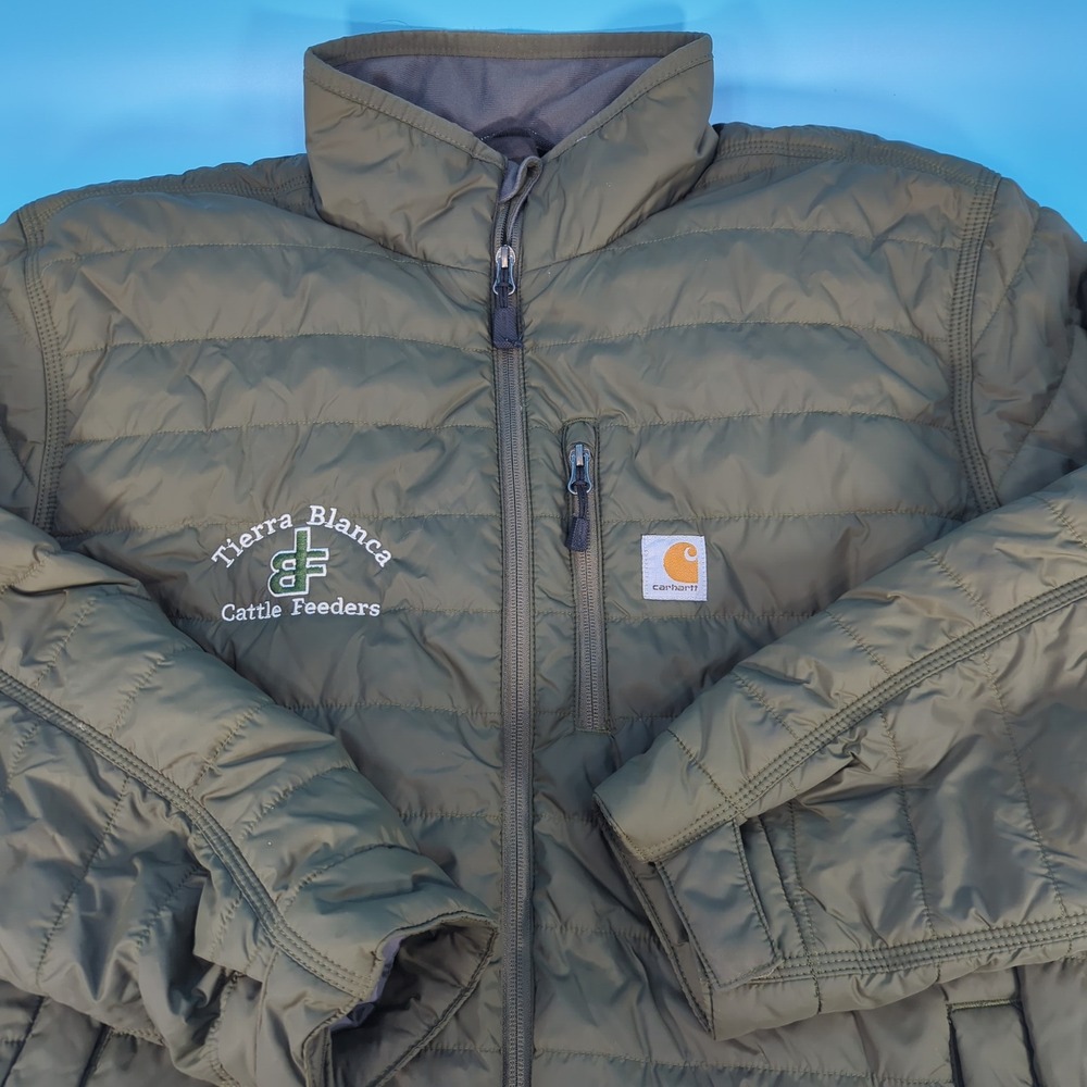 Carhartt 102208 Moss Rain Defender Insulated Puffer Jacket Mens XL Embroidery